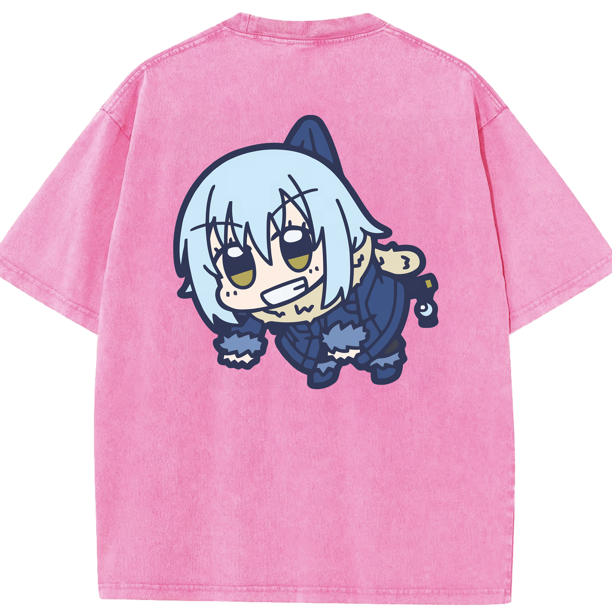 （画像用） 転スラ Regarding Reincarnated to Slime 綿100% ヴィンテージ風 半袖Tシャツ（背面プリント）